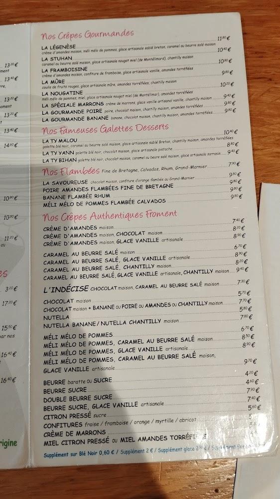 Crêperie Ty Malou - Menu Image 1